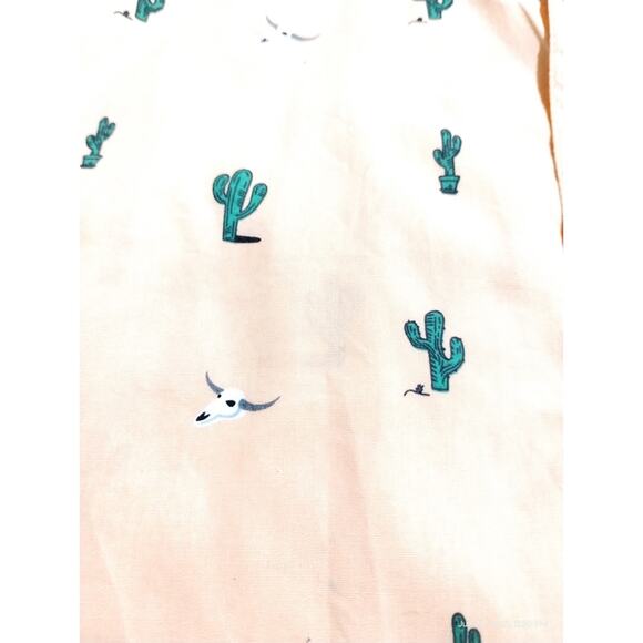 Molokai Surf Co Mens Medium Cattle Skull Cactus Grungecore Button Down Shirt - Picture 4 of 6